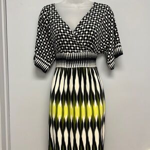 Donna Morgan Geometric Print Maxi Dress Size 6